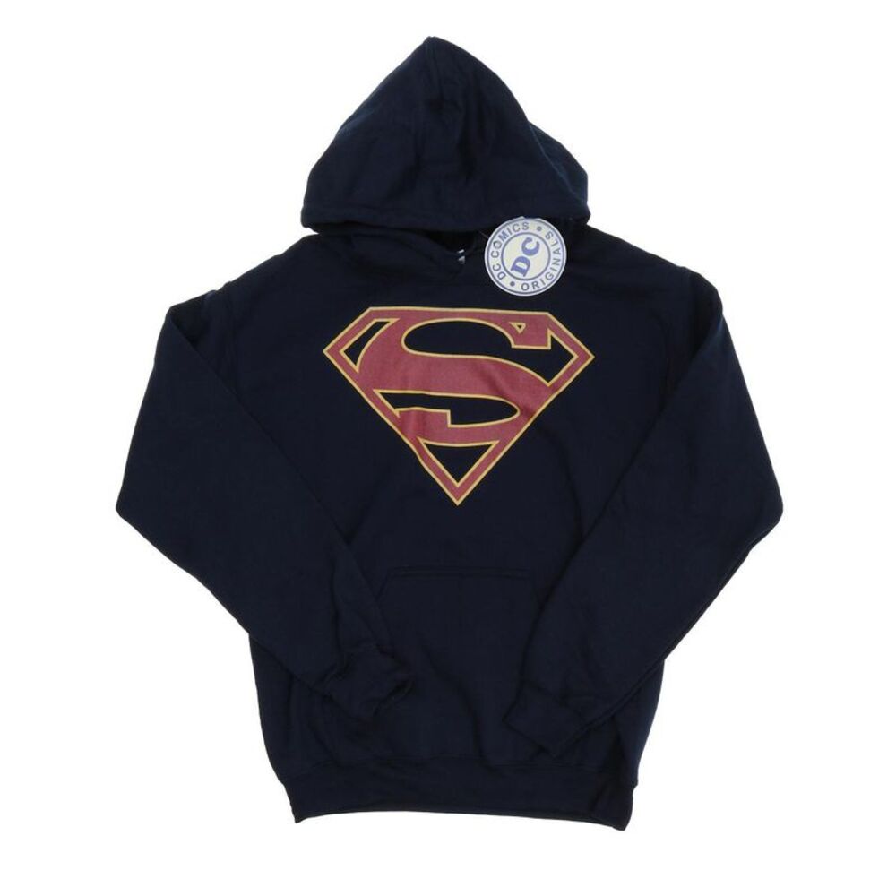 DC Comics Mens Supergirl Logo Hoodie / Navy Blue
